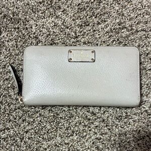 Kate Spade Light Gray Leather Wallet